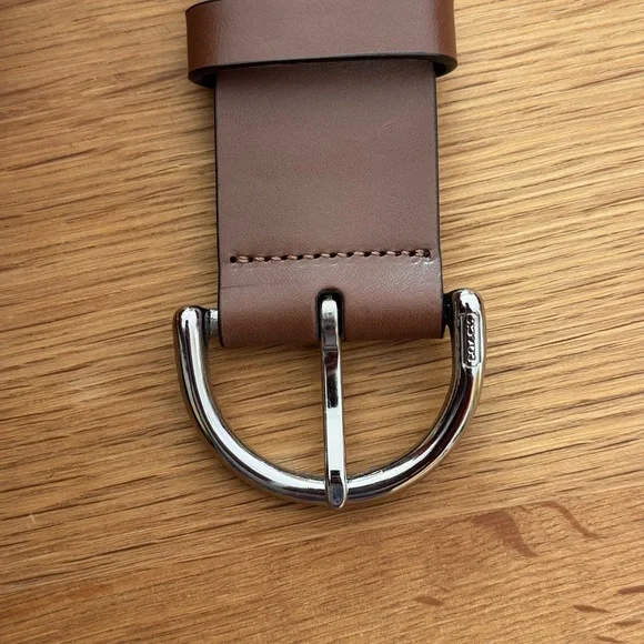 Coach Factory Brown Leather Grommet Belt XL 1.5” Silver Buckle FS3980 NWT